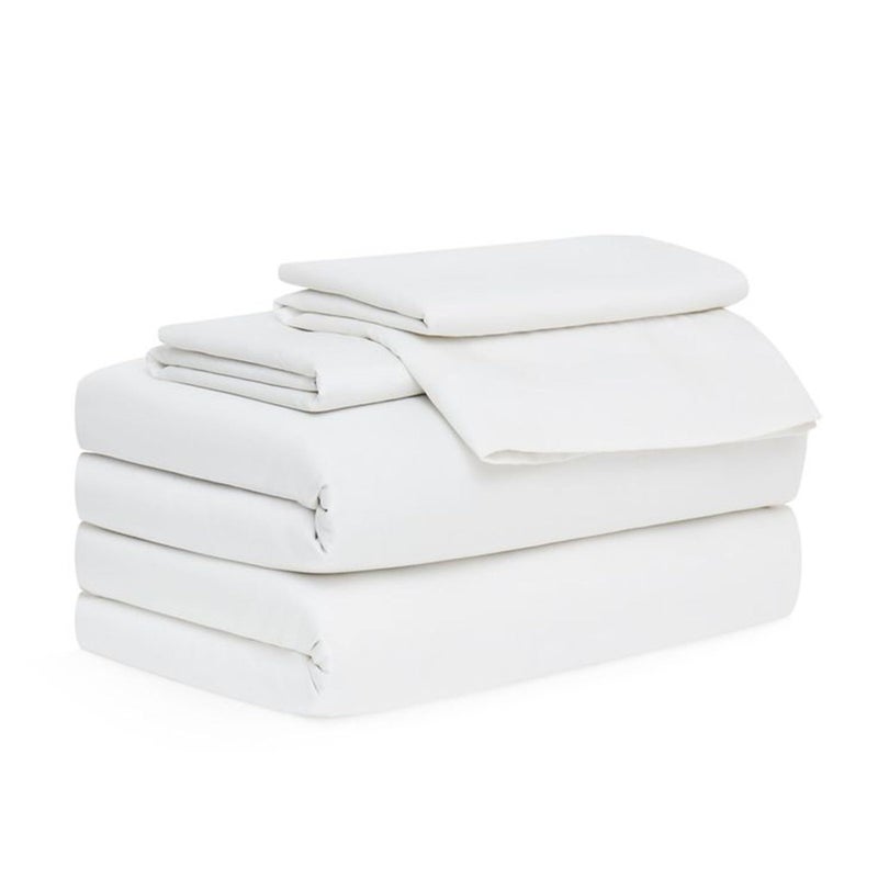Cottingon 4 Pc Twin Extra Long Sheets for Dorm Bedding, 100% Egyptian Cotton, Specially Designed for College Room Beds, Pocket fits 10-15 inches Deep Mattress, Twin XL 39"x80", White Solid - Image 1